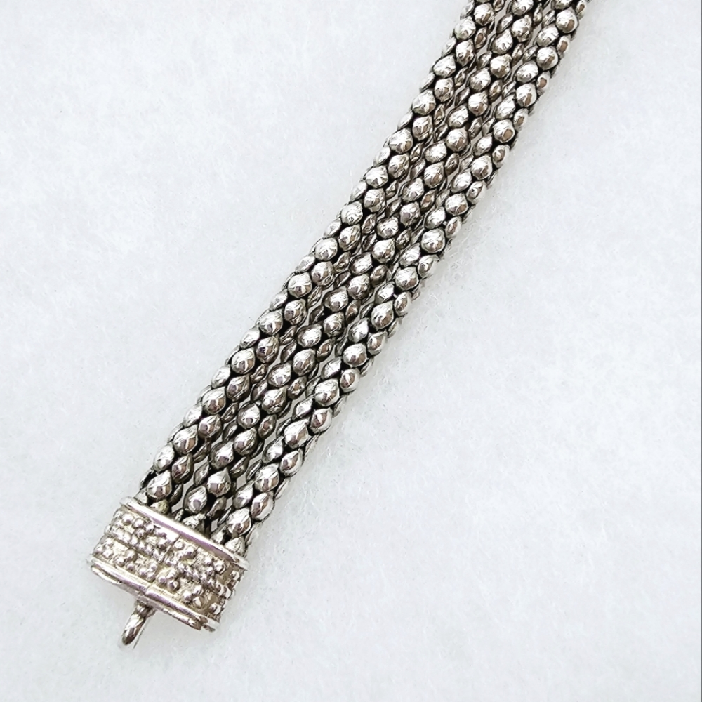 Silpada Rare Sterling Silver Triple Strand Popcorn Bracelet B1210 *FIRM* - Picture 8 of 14